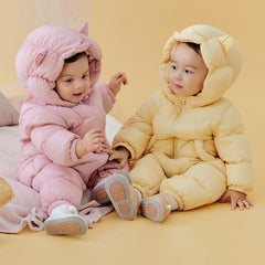 Dave&Bella Baby Girls/Boys Winter Stylish Windproof Hooded Cozy Down Rompers