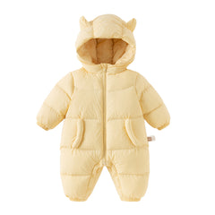 Dave&Bella Baby Girls/Boys Winter Stylish Windproof Hooded Cozy Down Rompers