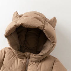 Dave&Bella Baby Girls/Boys Winter Stylish Windproof Hooded Cozy Down Rompers