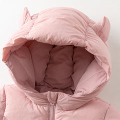 Dave&Bella Baby Girls/Boys Winter Stylish Windproof Hooded Cozy Down Rompers