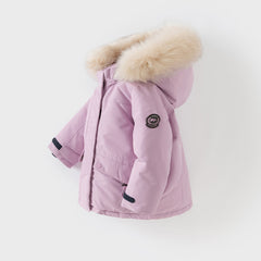 Dave&Bella Kids Girls/Boys Winter Outdoor Waterproof Fur-trimed Hooded Cozy Down Coats