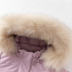 Dave&Bella Kids Girls/Boys Winter Outdoor Waterproof Fur-trimed Hooded Cozy Down Coats