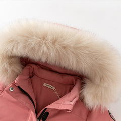 Dave&Bella Kids Girls/Boys Winter Outdoor Waterproof Fur-trimed Hooded Cozy Down Coats