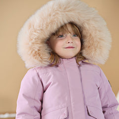 Dave&Bella Kids Girls/Boys Winter Outdoor Waterproof Fur-trimed Hooded Cozy Down Coats