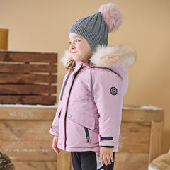 Dave&Bella Kids Girls/Boys Winter Outdoor Waterproof Fur-trimed Hooded Cozy Down Coats