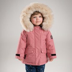 Dave&Bella Kids Girls/Boys Winter Outdoor Waterproof Fur-trimed Hooded Cozy Down Coats