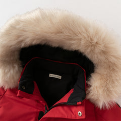 Dave&Bella Kids Girls/Boys Winter Outdoor Waterproof Fur-trimed Hooded Cozy Down Coats