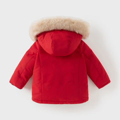 Dave&Bella Kids Girls/Boys Winter Outdoor Waterproof Fur-trimed Hooded Cozy Down Coats