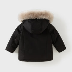 Dave&Bella Kids Girls/Boys Winter Outdoor Waterproof Fur-trimed Hooded Cozy Down Coats