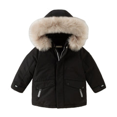 Dave&Bella Kids Girls/Boys Winter Outdoor Waterproof Fur-trimed Hooded Cozy Down Coats