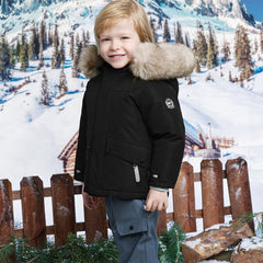 Dave&Bella Kids Girls/Boys Winter Outdoor Waterproof Fur-trimed Hooded Cozy Down Coats