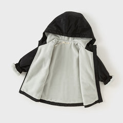 Dave&Bella Toddler/Kids Unisex Outdoor Multicolor Hooded Coat — Windproof & Insulated