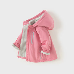 Dave&Bella Toddler/Kids Unisex Outdoor Multicolor Hooded Coat — Windproof & Insulated