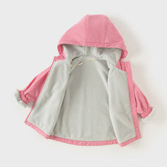 Dave&Bella Toddler/Kids Unisex Outdoor Multicolor Hooded Coat — Windproof & Insulated