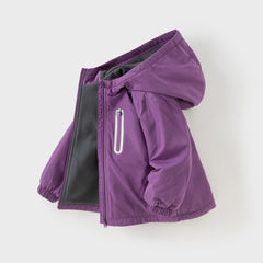 Dave&Bella Toddler/Kids Unisex Outdoor Multicolor Hooded Coat — Windproof & Insulated