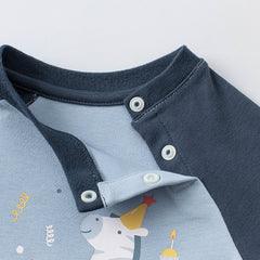 Dave&Bella Toddler Boys Cotton Casual Cartoon Letter Print T-shirts