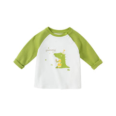 Dave&Bella Toddler Boys Cotton Casual Cartoon Letter Print T-shirts