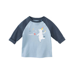 Dave&Bella Toddler Boys Cotton Casual Cartoon Letter Print T-shirts