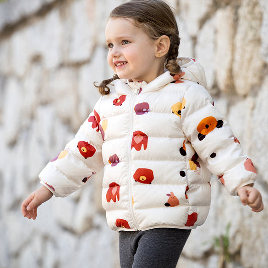 Dave&Bella Toddler Girls/Boys Winter Multi-color&print Outdoor Winproof Cozy Down Coats