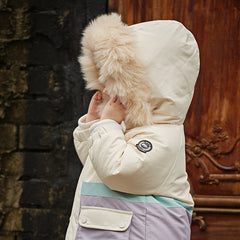 Dave&Bella Toddler Girls/Boys Winter Outdoor Outwear Soft Fur-trimmed Down Jacket