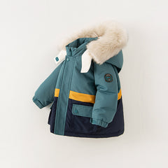 Dave&Bella Toddler Girls/Boys Winter Outdoor Outwear Soft Fur-trimmed Down Jacket