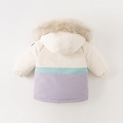 Dave&Bella Toddler Girls/Boys Winter Outdoor Outwear Soft Fur-trimmed Down Jacket