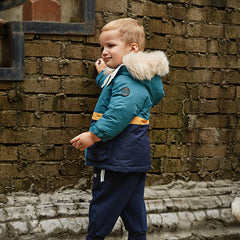 Dave&Bella Toddler Girls/Boys Winter Outdoor Outwear Soft Fur-trimmed Down Jacket