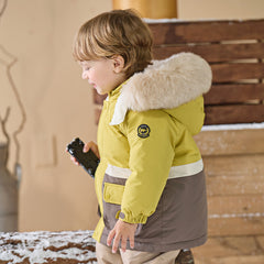 Dave&Bella Toddler Girls/Boys Winter Outdoor Outwear Soft Fur-trimmed Down Jacket