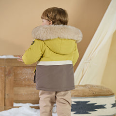 Dave&Bella Toddler Girls/Boys Winter Outdoor Outwear Soft Fur-trimmed Down Jacket