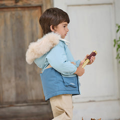 Dave&Bella Toddler Girls/Boys Winter Outdoor Outwear Soft Fur-trimmed Down Jacket