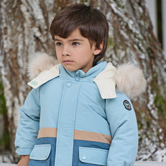 Dave&Bella Toddler Girls/Boys Winter Outdoor Outwear Soft Fur-trimmed Down Jacket