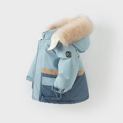 Dave&Bella Toddler Girls/Boys Winter Outdoor Outwear Soft Fur-trimmed Down Jacket