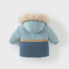 Dave&Bella Toddler Girls/Boys Winter Outdoor Outwear Soft Fur-trimmed Down Jacket