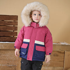 Dave&Bella Toddler Girls/Boys Winter Outdoor Outwear Soft Fur-trimmed Down Jacket