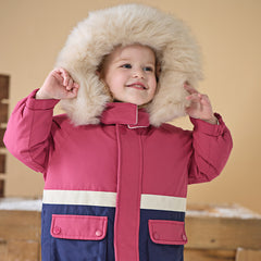 Dave&Bella Toddler Girls/Boys Winter Outdoor Outwear Soft Fur-trimmed Down Jacket