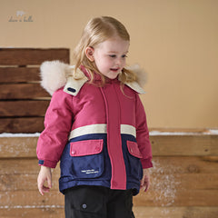 Dave&Bella Toddler Girls/Boys Winter Outdoor Outwear Soft Fur-trimmed Down Jacket