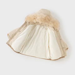 Dave&Bella Toddler Girls/Boys Winter Outdoor Outwear Soft Fur-trimmed Down Jacket