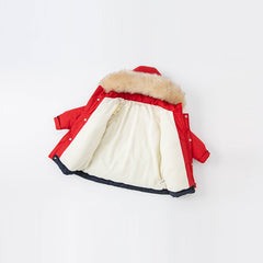 Dave&Bella Toddler Girls/Boys Winter Outdoor Outwear Soft Fur-trimmed Down Jacket
