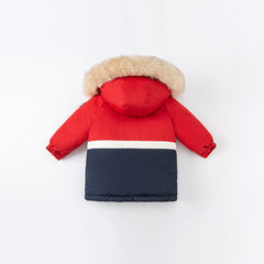 Dave&Bella Toddler Girls/Boys Winter Outdoor Outwear Soft Fur-trimmed Down Jacket