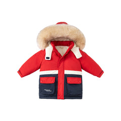 Dave&Bella Toddler Girls/Boys Winter Outdoor Outwear Soft Fur-trimmed Down Jacket
