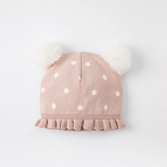 Dave&Bella Girls Winter Outdoor Windproof Pink Padded Warm Pullover Hats