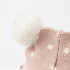 Dave&Bella Girls Winter Outdoor Windproof Pink Padded Warm Pullover Hats