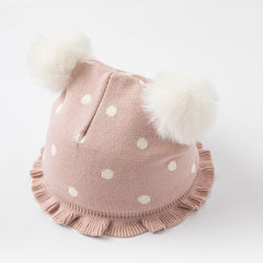 Dave&Bella Girls Winter Outdoor Windproof Pink Padded Warm Pullover Hats