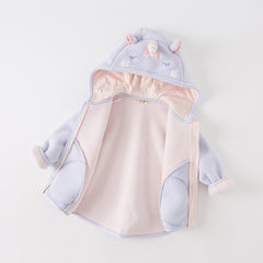 Dave&Bella Girls/Boys Autumn Zoo Series Warm Playful Fleece Jacket Coat