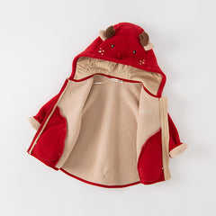 Dave&Bella Girls/Boys Autumn Zoo Series Warm Playful Fleece Jacket Coat