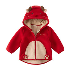 Dave&Bella Girls/Boys Autumn Zoo Series Warm Playful Fleece Jacket Coat