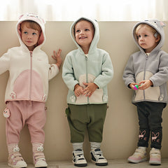 Dave&Bella Girls/Boys Autumn Zoo Series Warm Playful Fleece Jacket Coat