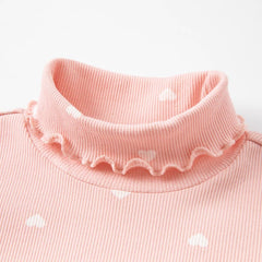 Dave&Bella Kids Girls Versatile Turtle Breathable Cotton Long Sleeve T-shirts Tops