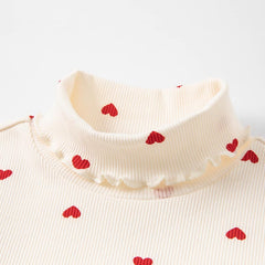 Dave&Bella Kids Girls Versatile Turtle Breathable Cotton Long Sleeve T-shirts Tops