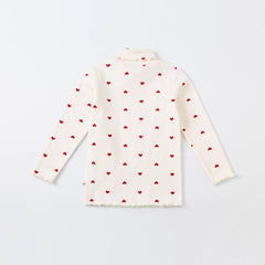 Dave&Bella Kids Girls Versatile Turtle Breathable Cotton Long Sleeve T-shirts Tops